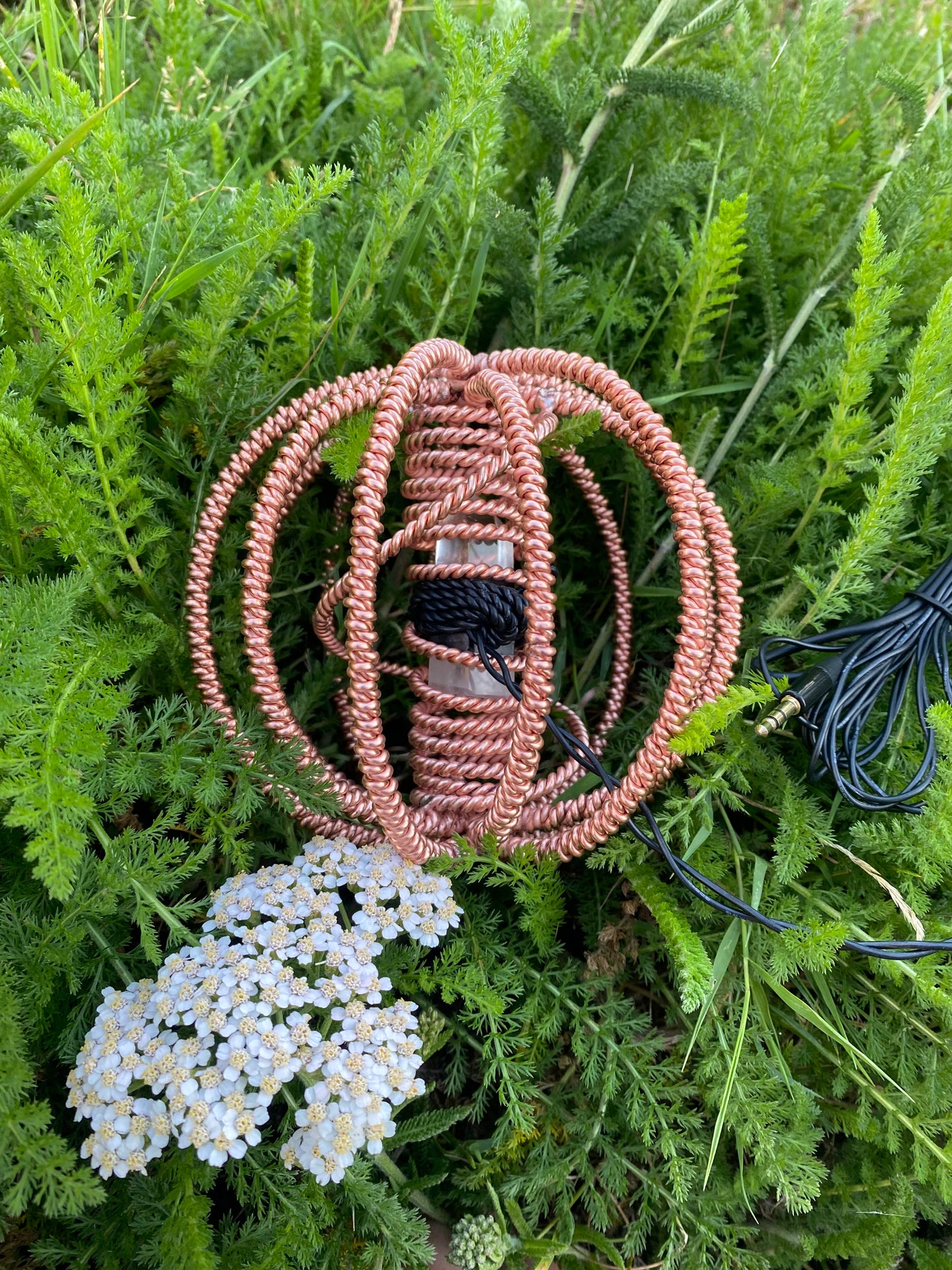 Holy Trinity Double Twisted Matrix Harmoniser in the Viking (Atlantean 443MHz), RaMu (Lemurian 404MHz) & Sacred Continent (68Hz) Cubits with Clear Quartz Tower Succor Punch Core