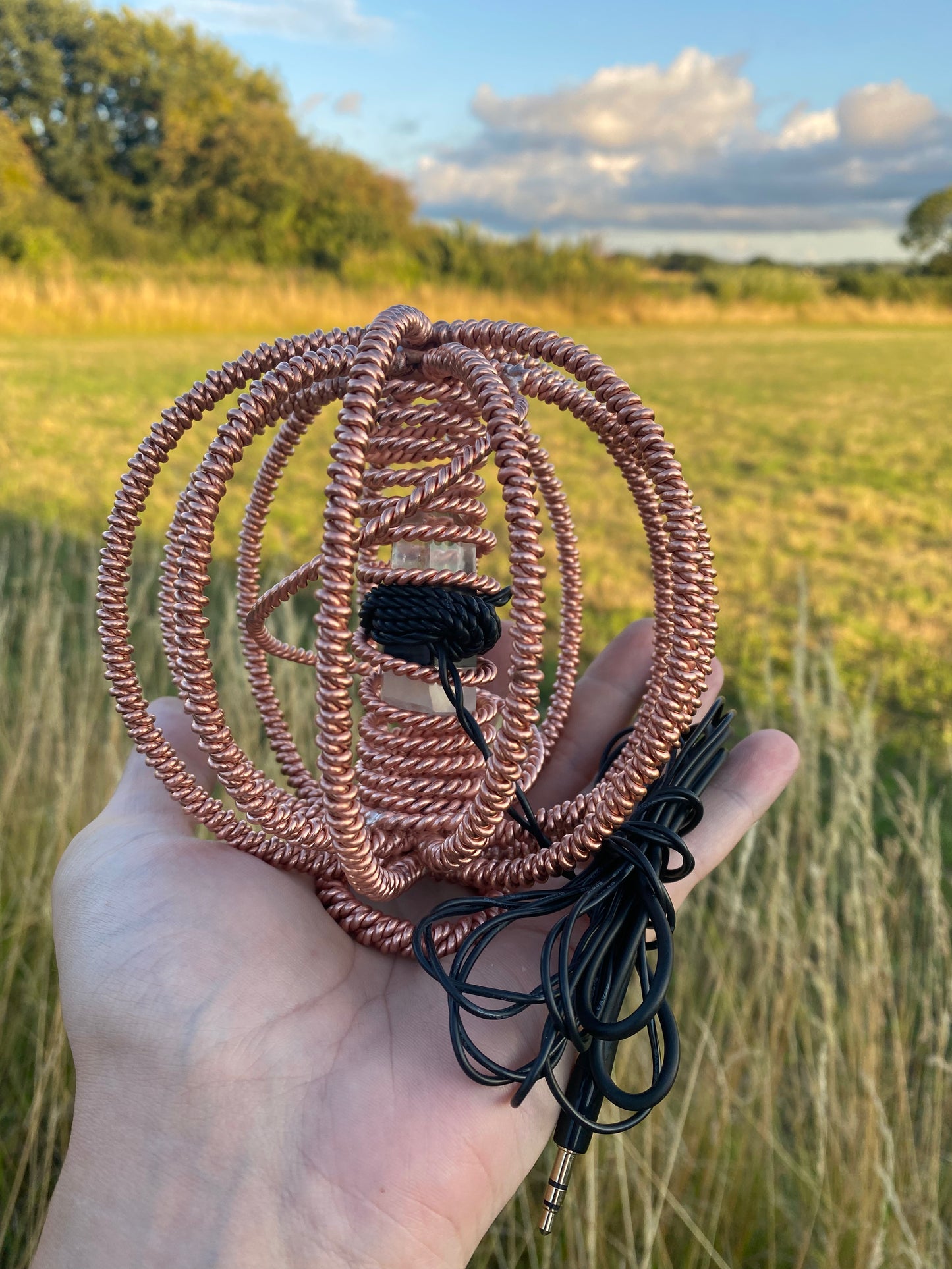 Holy Trinity Double Twisted Matrix Harmoniser in the Viking (Atlantean 443MHz), RaMu (Lemurian 404MHz) & Sacred Continent (68Hz) Cubits with Clear Quartz Tower Succor Punch Core