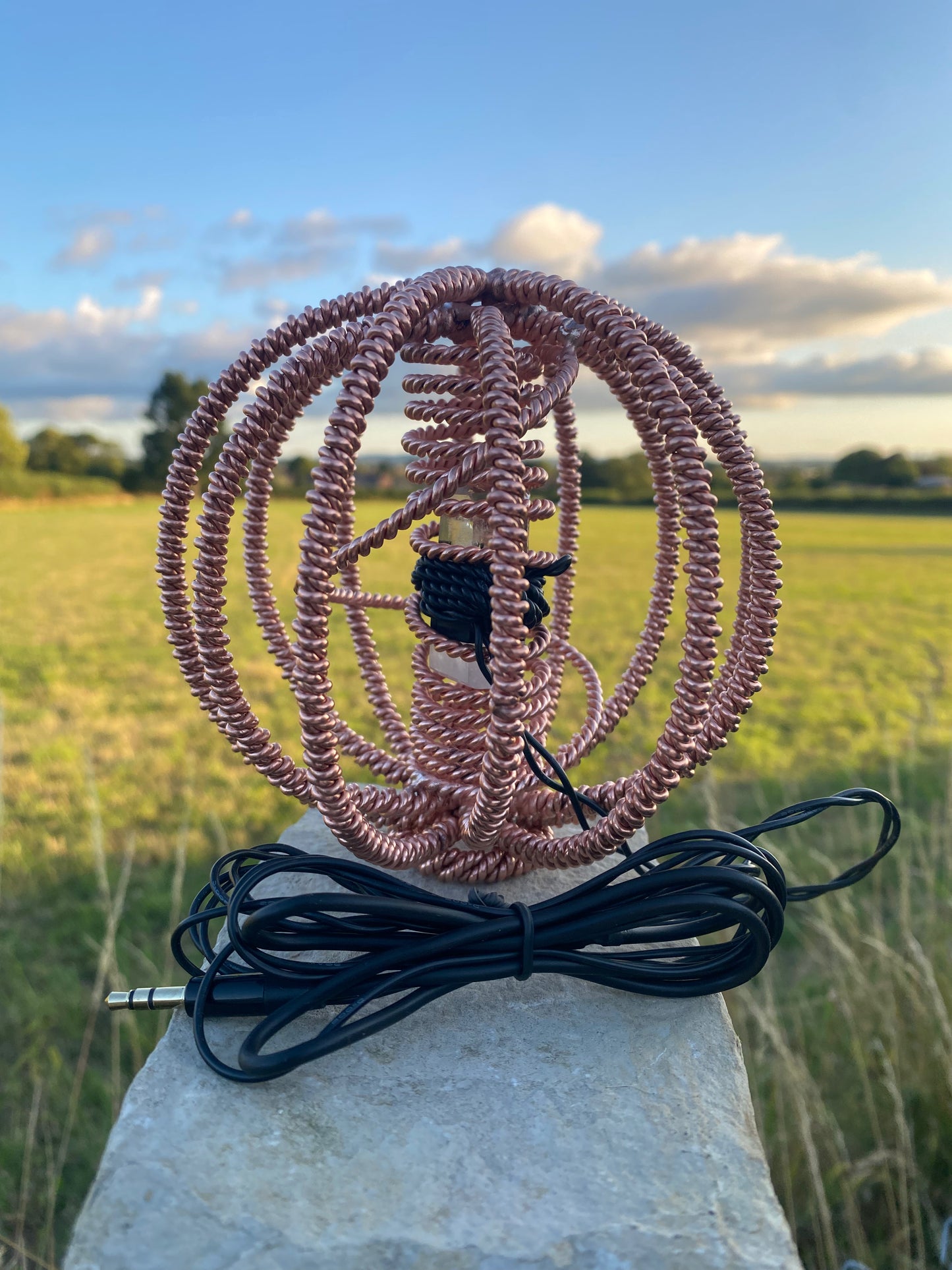 Holy Trinity Double Twisted Matrix Harmoniser in the Viking (Atlantean 443MHz), RaMu (Lemurian 404MHz) & Sacred Continent (68Hz) Cubits with Clear Quartz Tower Succor Punch Core