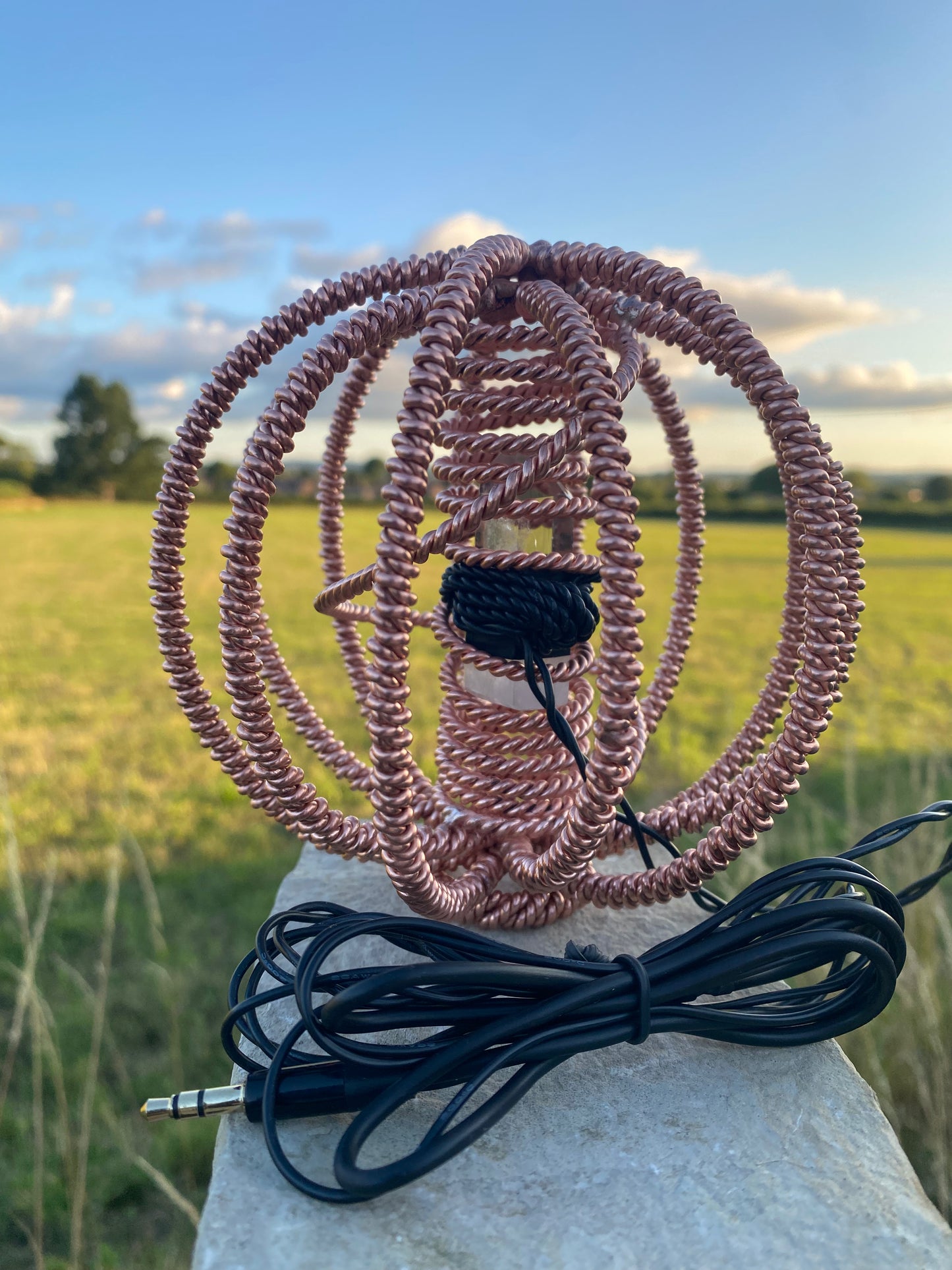 Holy Trinity Double Twisted Matrix Harmoniser in the Viking (Atlantean 443MHz), RaMu (Lemurian 404MHz) & Sacred Continent (68Hz) Cubits with Clear Quartz Tower Succor Punch Core