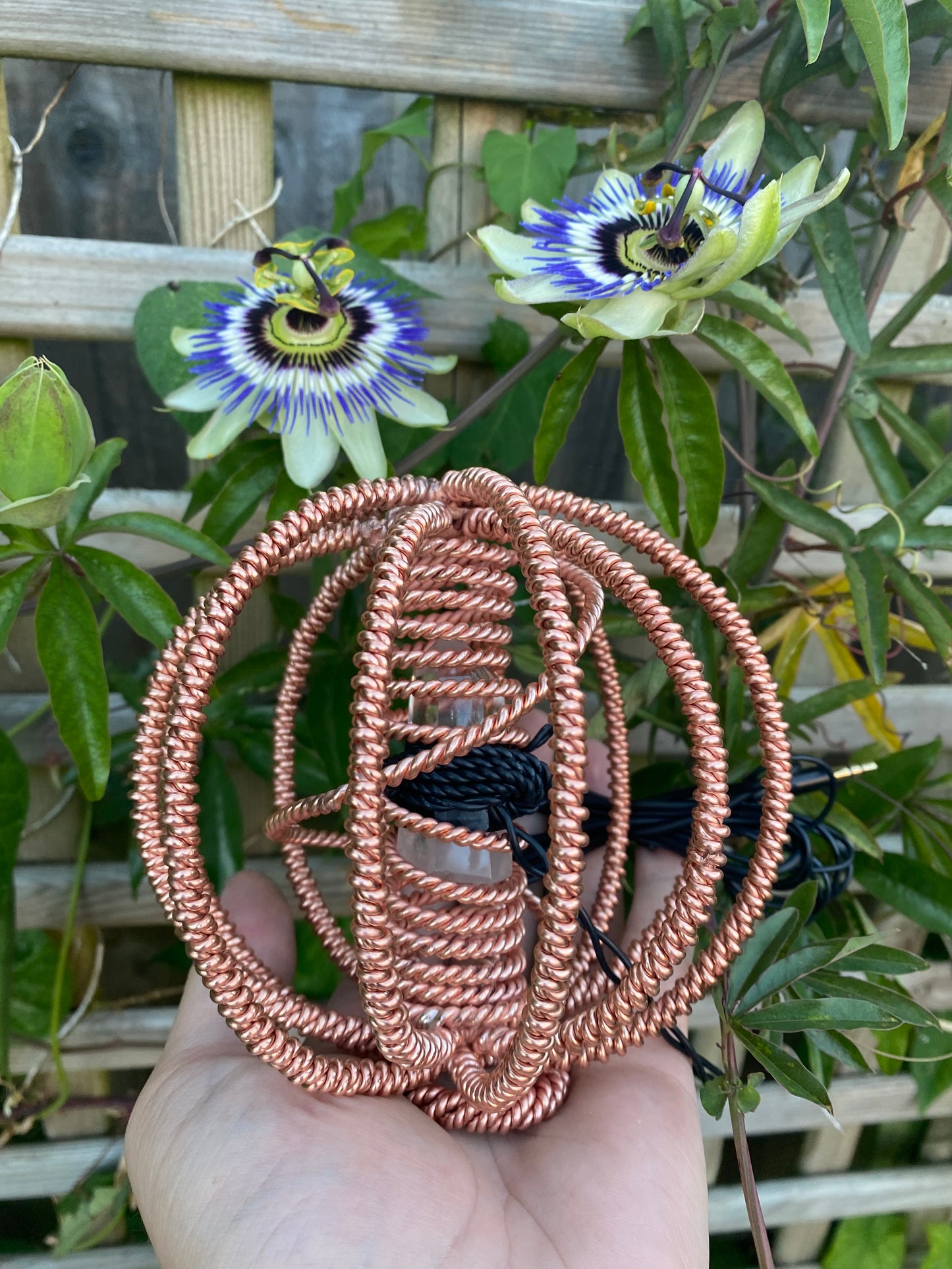 Holy Trinity Double Twisted Matrix Harmoniser in the Viking (Atlantean 443MHz), RaMu (Lemurian 404MHz) & Sacred Continent (68Hz) Cubits with Clear Quartz Tower Succor Punch Core