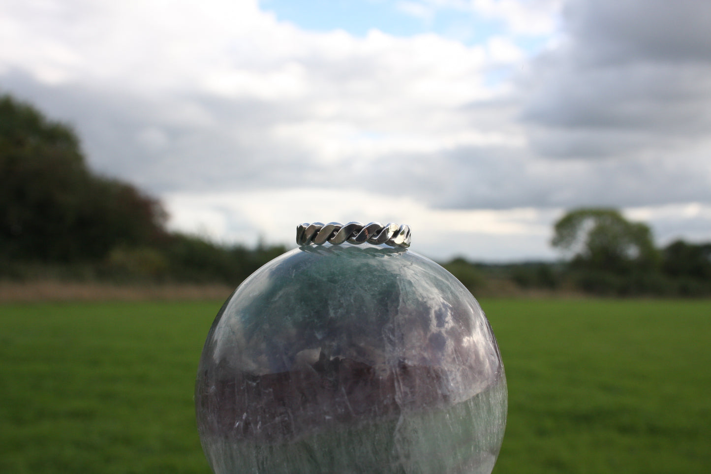 Pure Sterling Silver Flattened Tensor Finger Ring