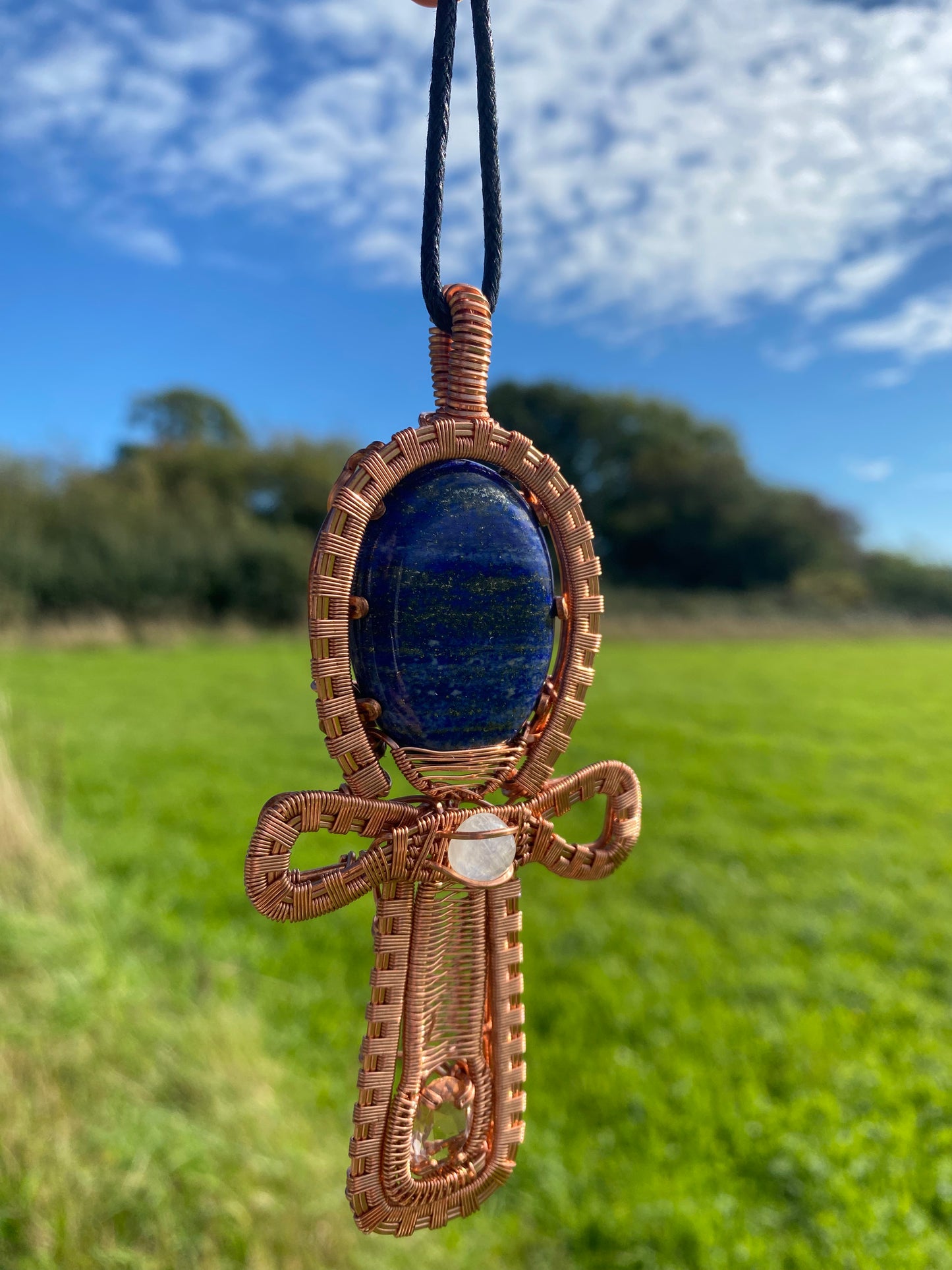 "Isis" - Copper & Crystal Ankh Amulet