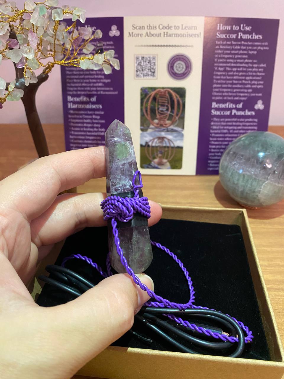 Fluorite Wand Succor Punch with Auxiliary Cable