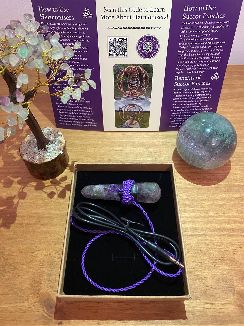 Fluorite Wand Succor Punch with Auxiliary Cable
