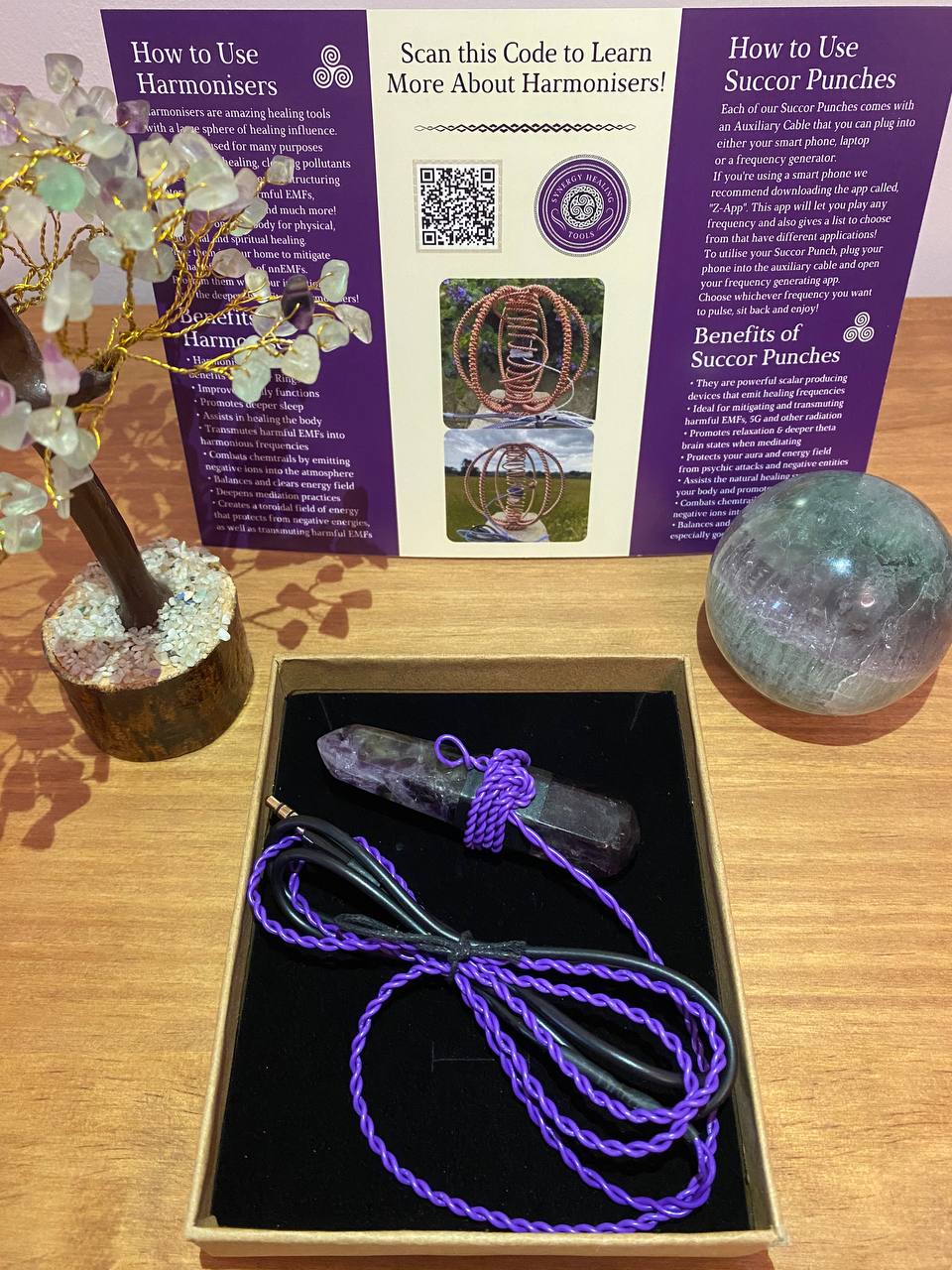 Fluorite Wand Succor Punch with Auxiliary Cable