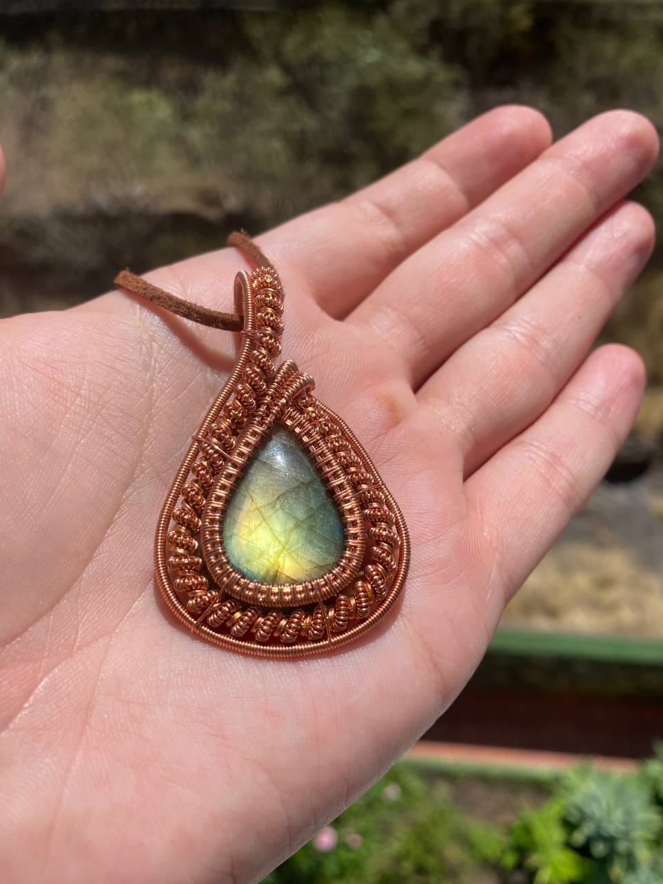 Labradorite Copper Wire Wrapped Heady Style Pendant