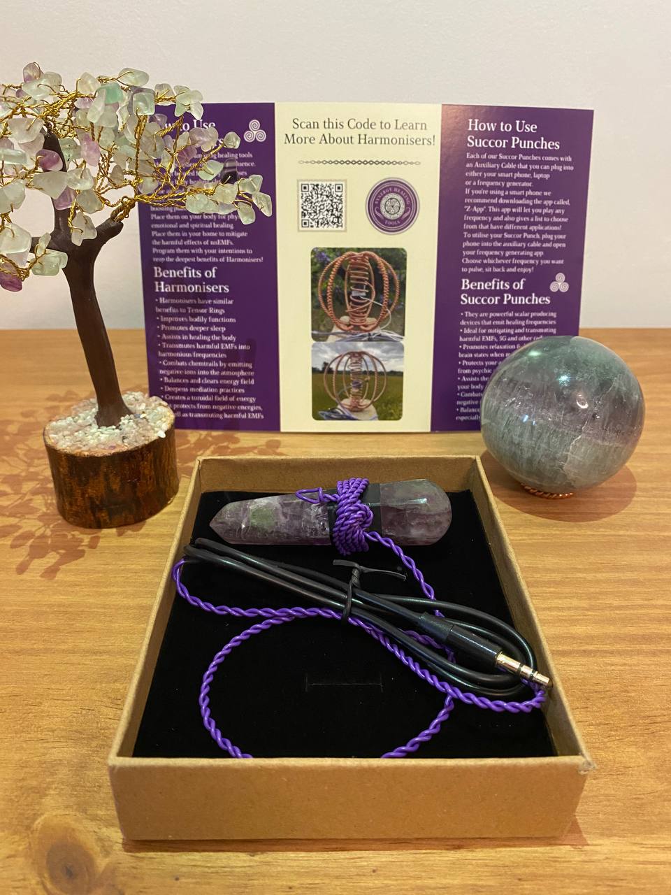 Fluorite Wand Succor Punch with Auxiliary Cable
