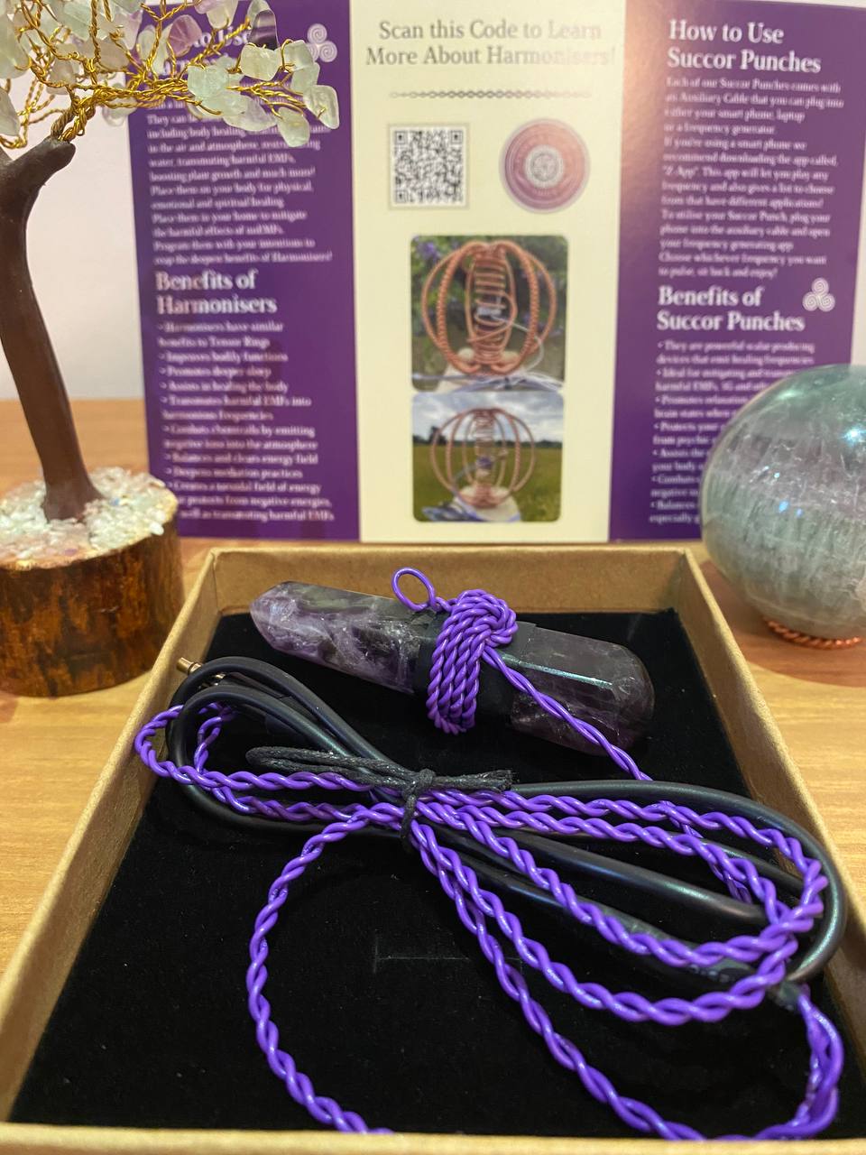 Fluorite Wand Succor Punch with Auxiliary Cable