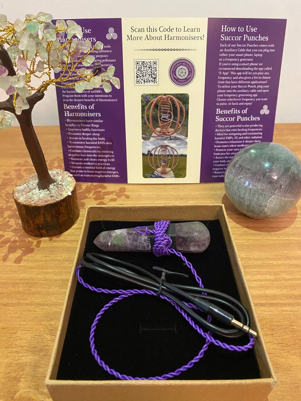 Fluorite Wand Succor Punch with Auxiliary Cable