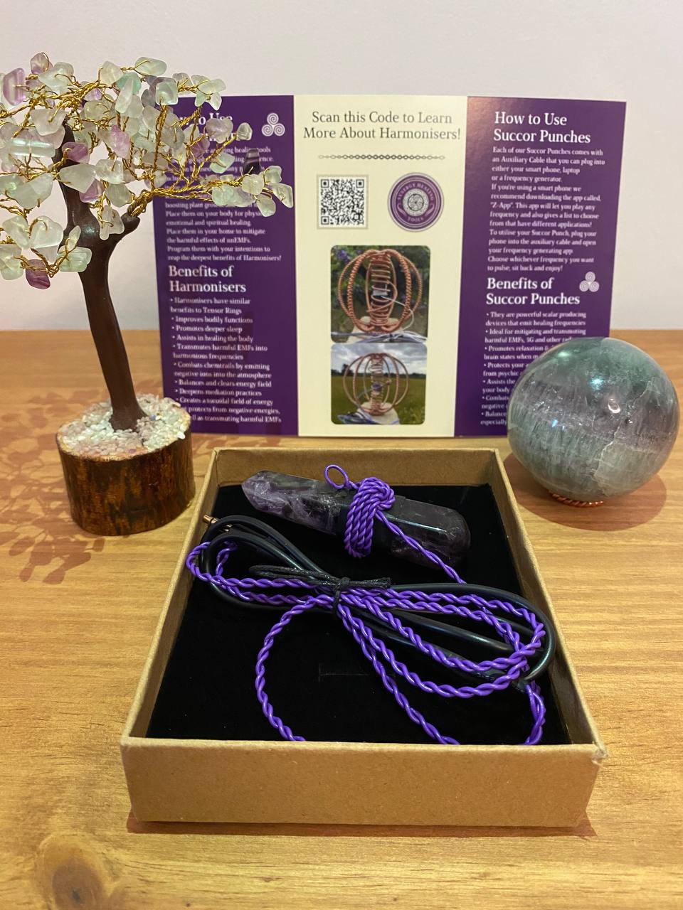 Fluorite Wand Succor Punch with Auxiliary Cable