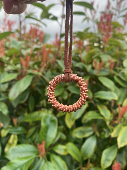 Double Twisted RaMu Cubit Tensor Ring Pendant