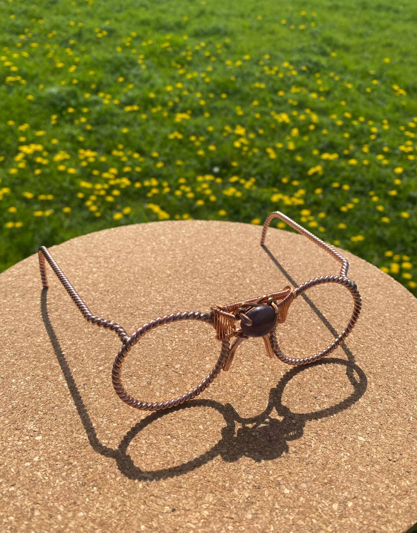 Empowerment Cubit Tensor Ring Eye Glasses with Amethyst (188MHz)
