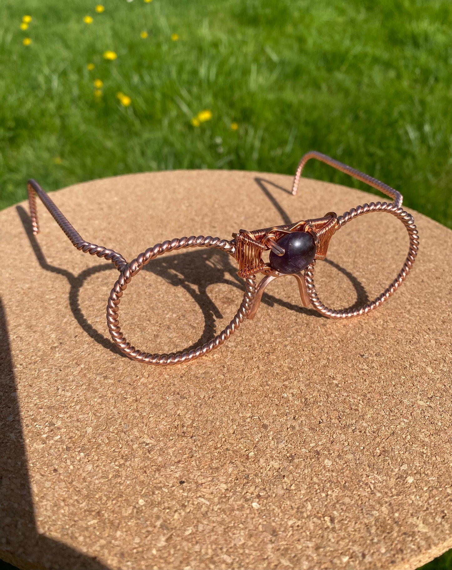 Empowerment Cubit Tensor Ring Eye Glasses with Amethyst (188MHz)