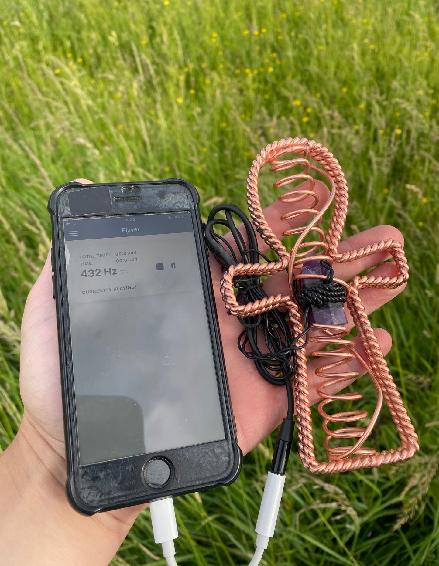Succor Punch Tensor Ring Ankh with Amethyst (432MHz)