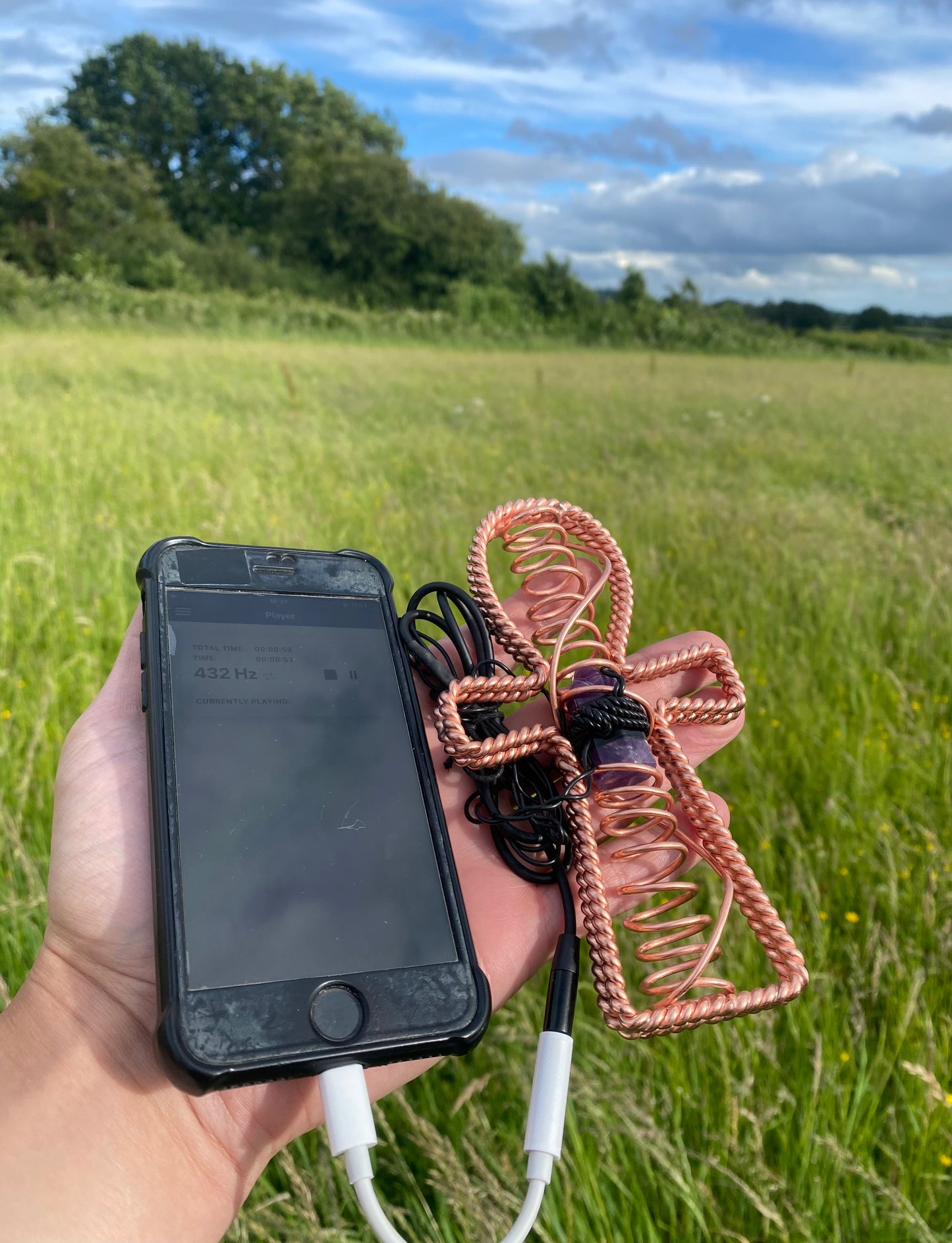 Succor Punch Tensor Ring Ankh with Amethyst (432MHz)