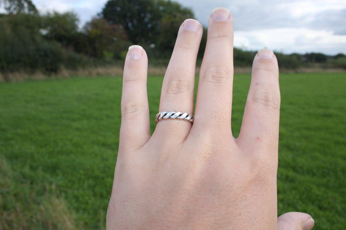 Pure Sterling Silver Flattened Tensor Finger Ring