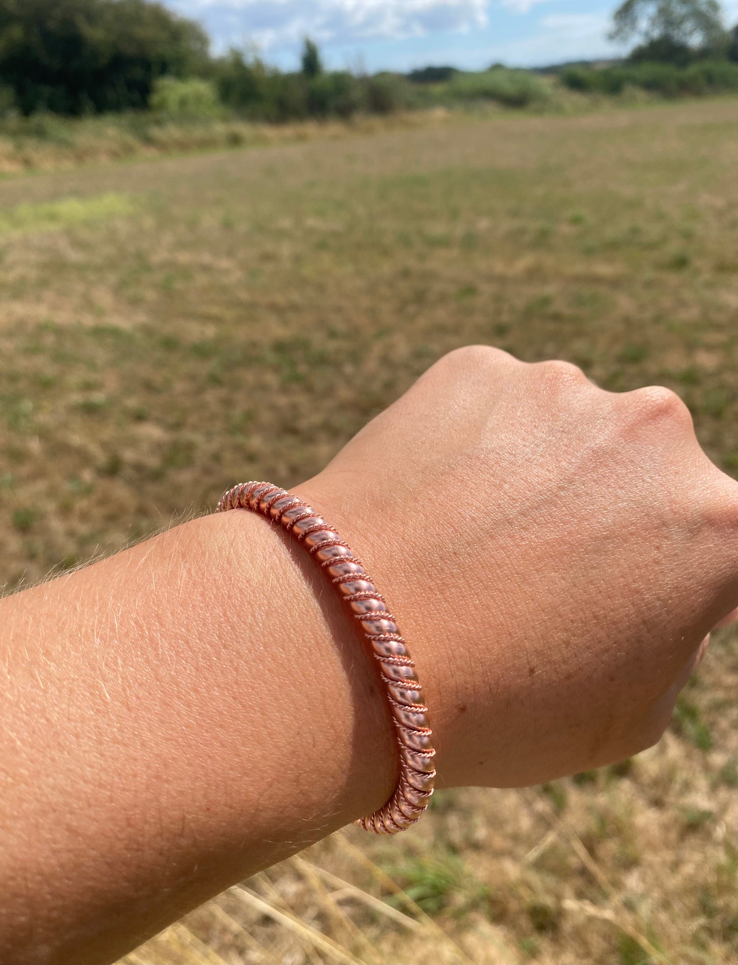 Thick Decorative Copper Tensor Bracelet
