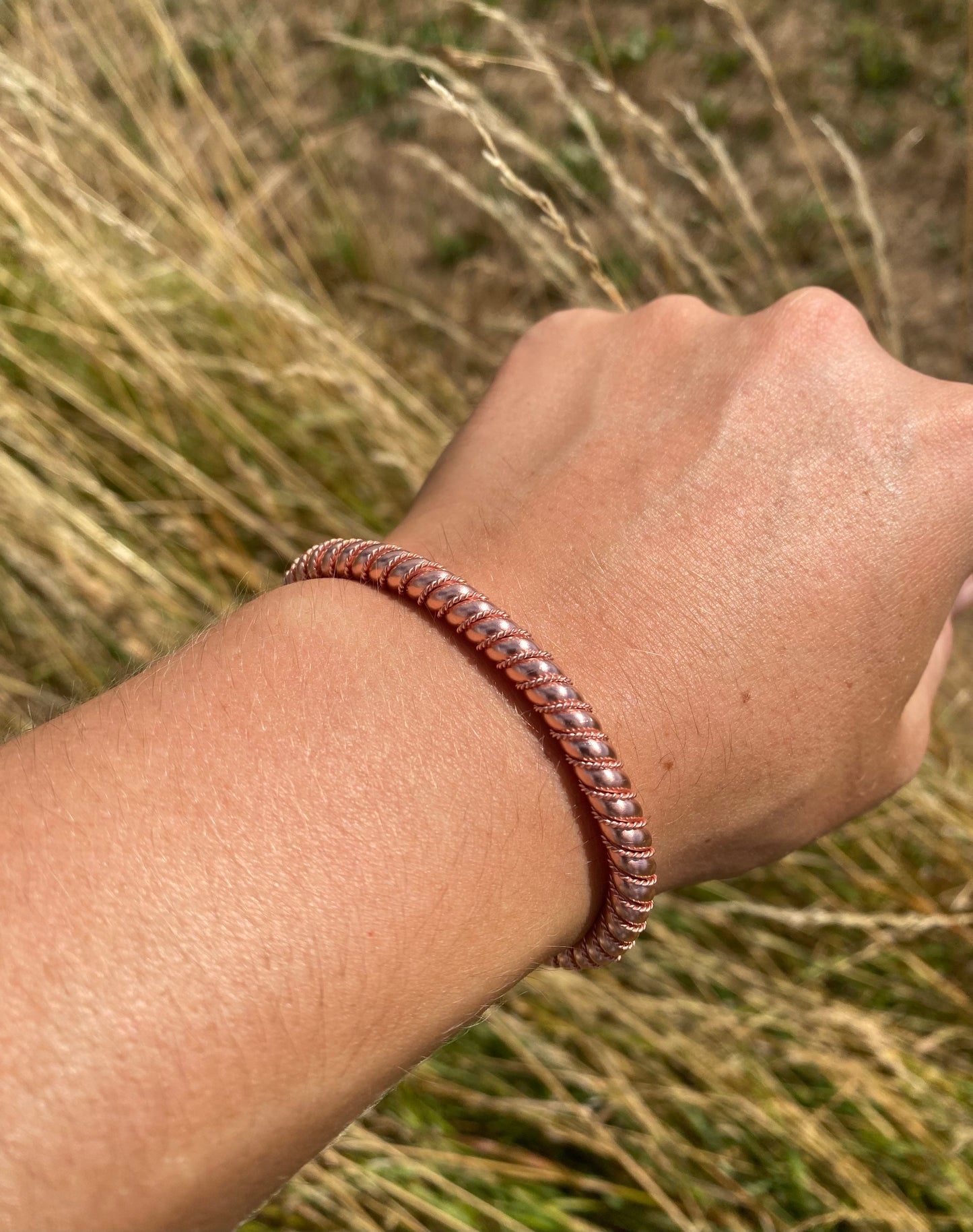 Thick Decorative Copper Tensor Bracelet