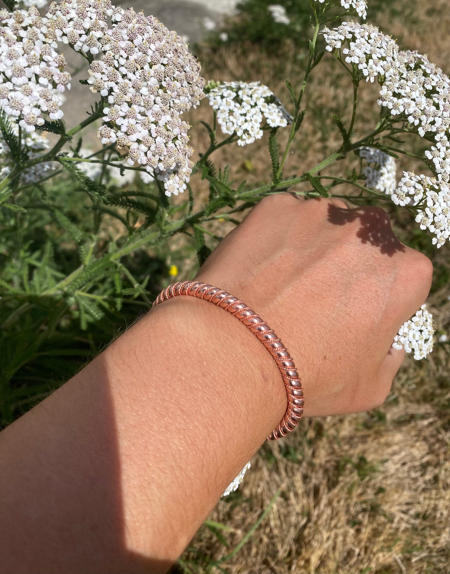 Thick Decorative Copper Tensor Bracelet