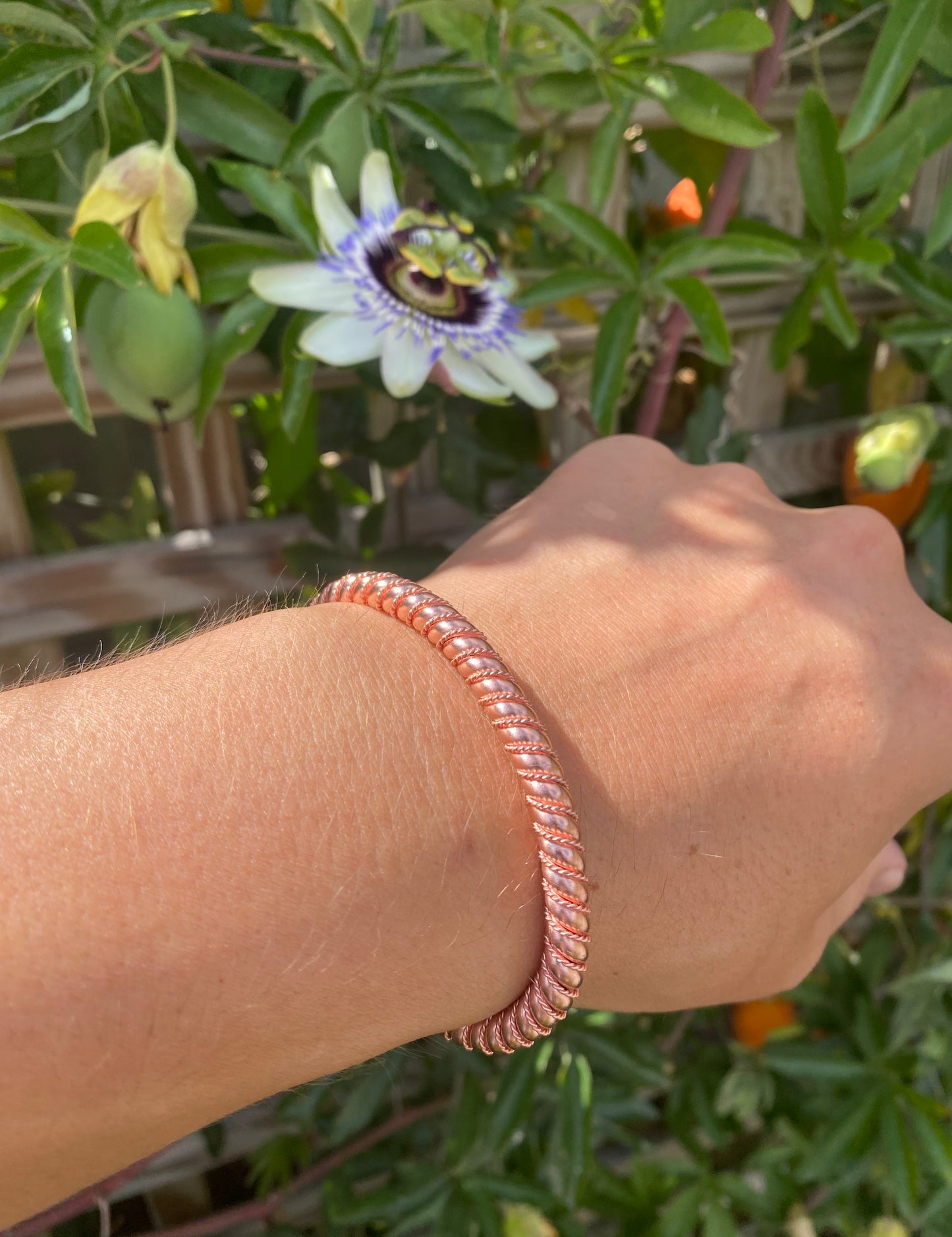 Thick Decorative Copper Tensor Bracelet