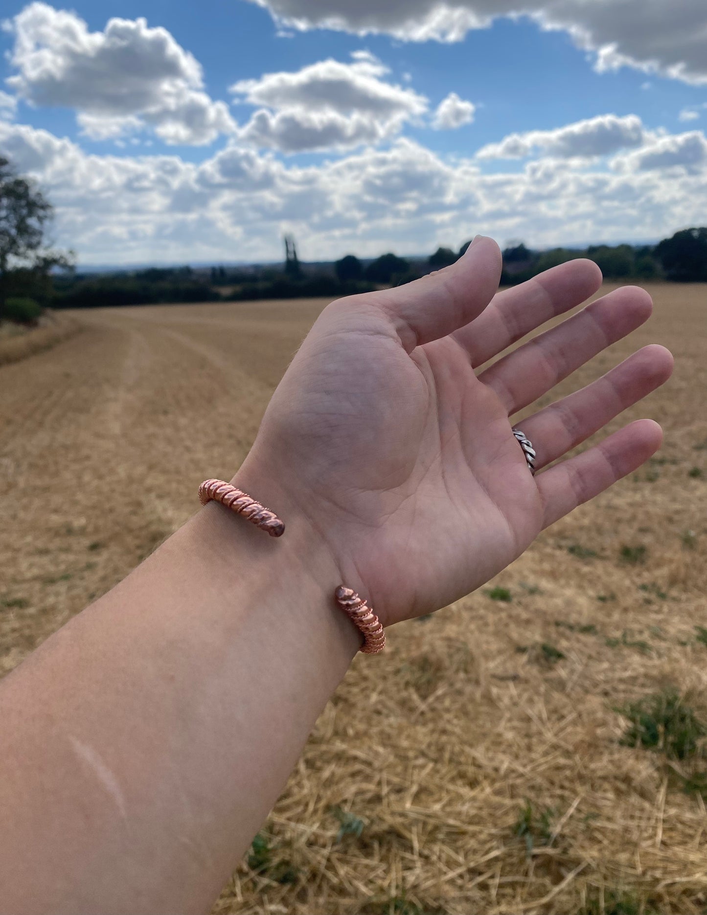 Thick Decorative Copper Tensor Bracelet