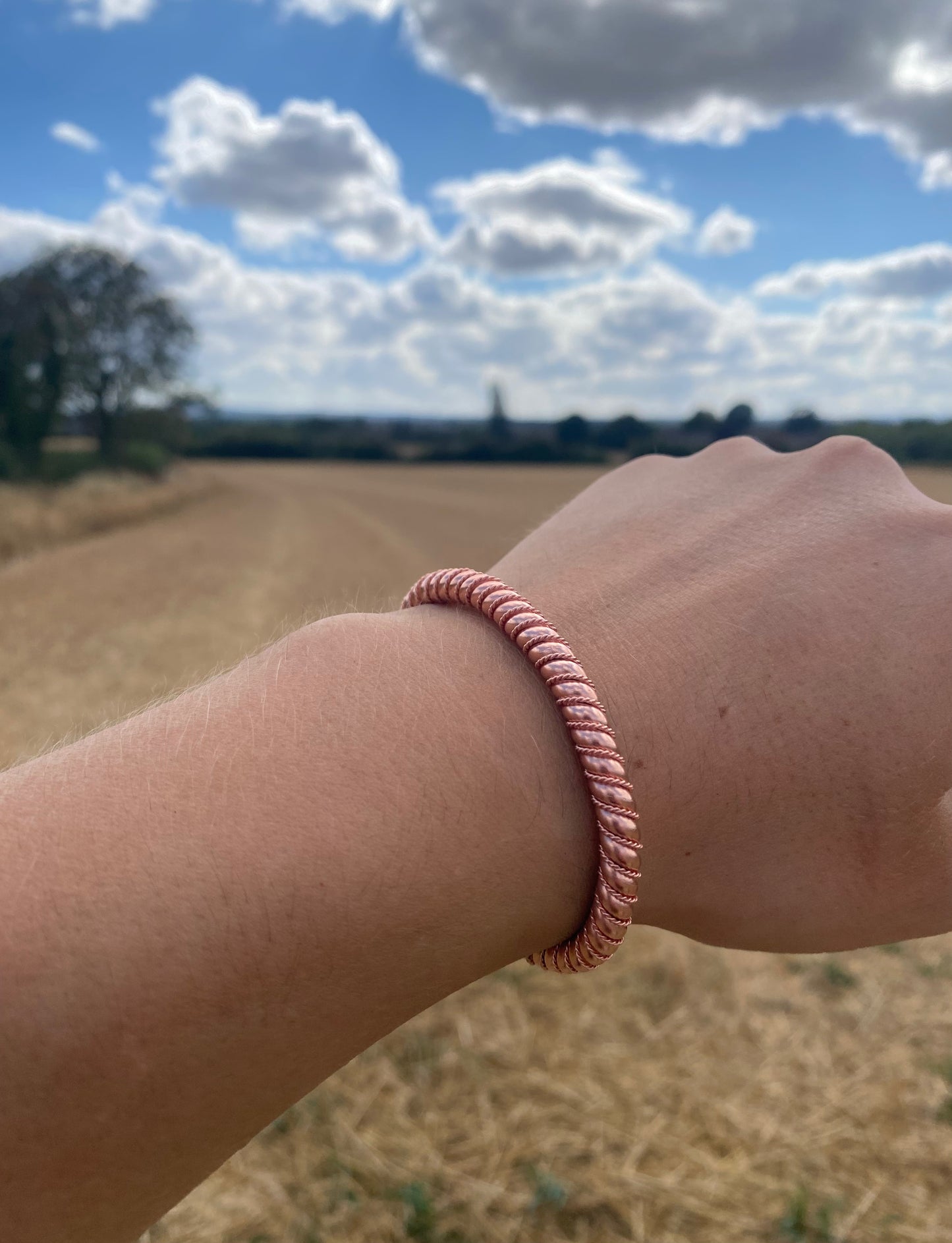 Thick Decorative Copper Tensor Bracelet