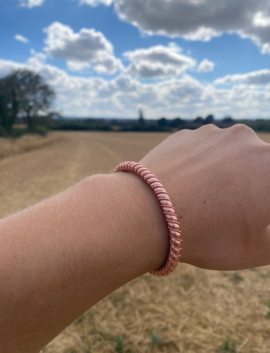 Thick Decorative Copper Tensor Bracelet