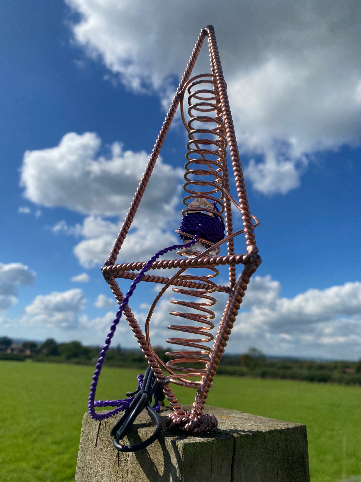 Empowerment Cubit Bipyramidal Tetrahedron Harmoniser with Succor Punch Core (188MHz)