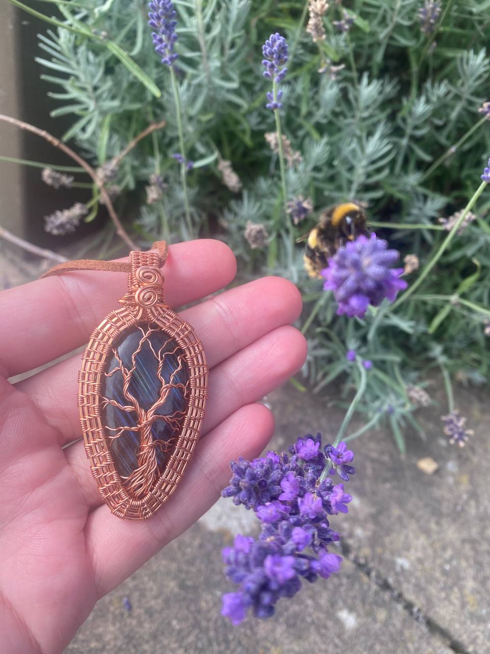 "Woodland Tales" - Labradorite Tree of Life Copper Wire Wrapped Amulet