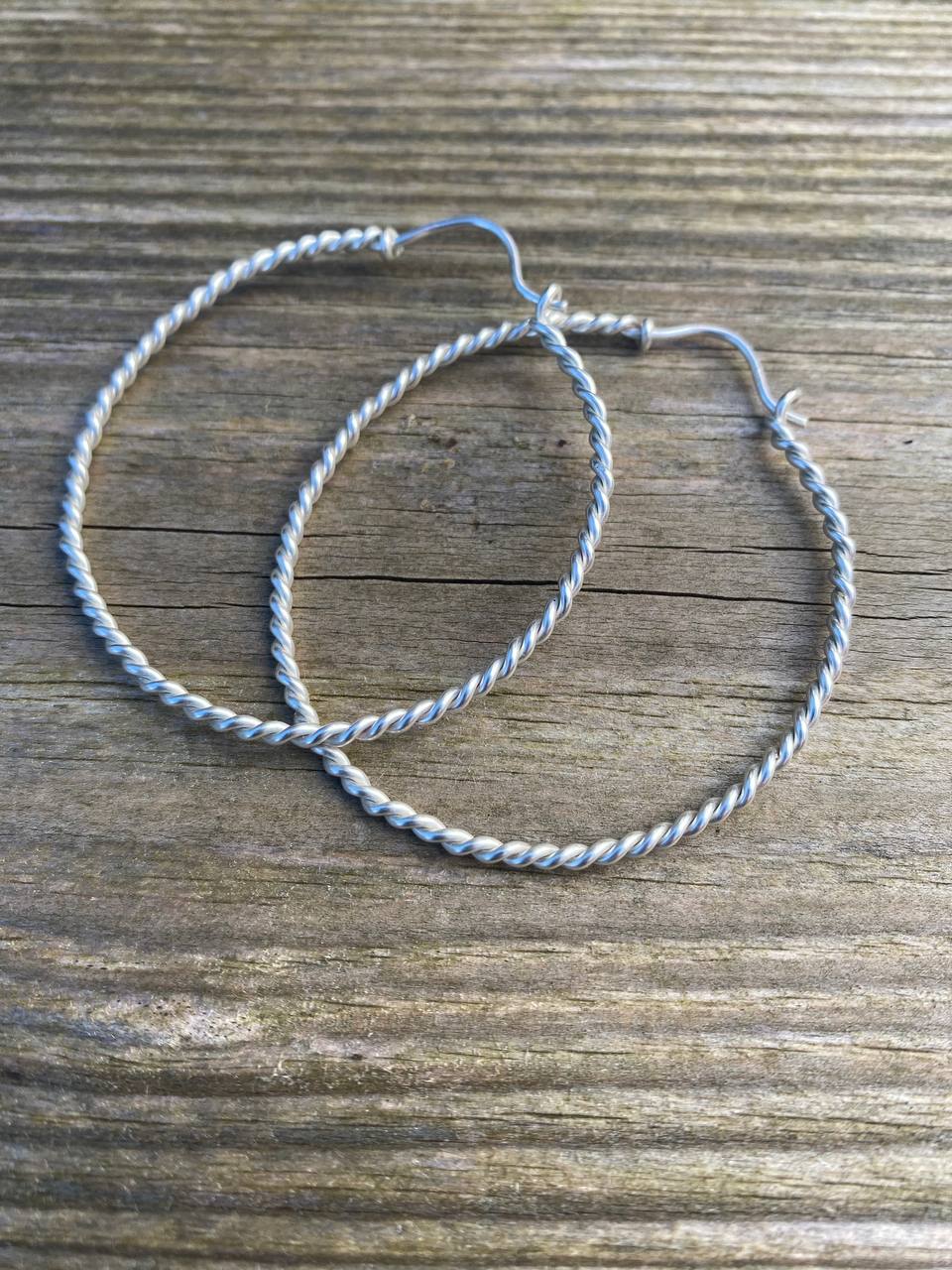 925 Sterling Silver Twisted Hoop Earrings