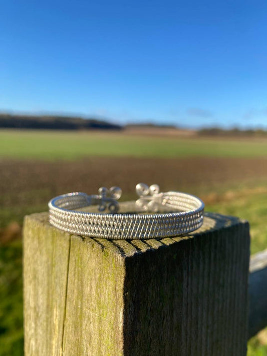 Silver Plated Copper or Pure Copper Woven Cuff Bracelet