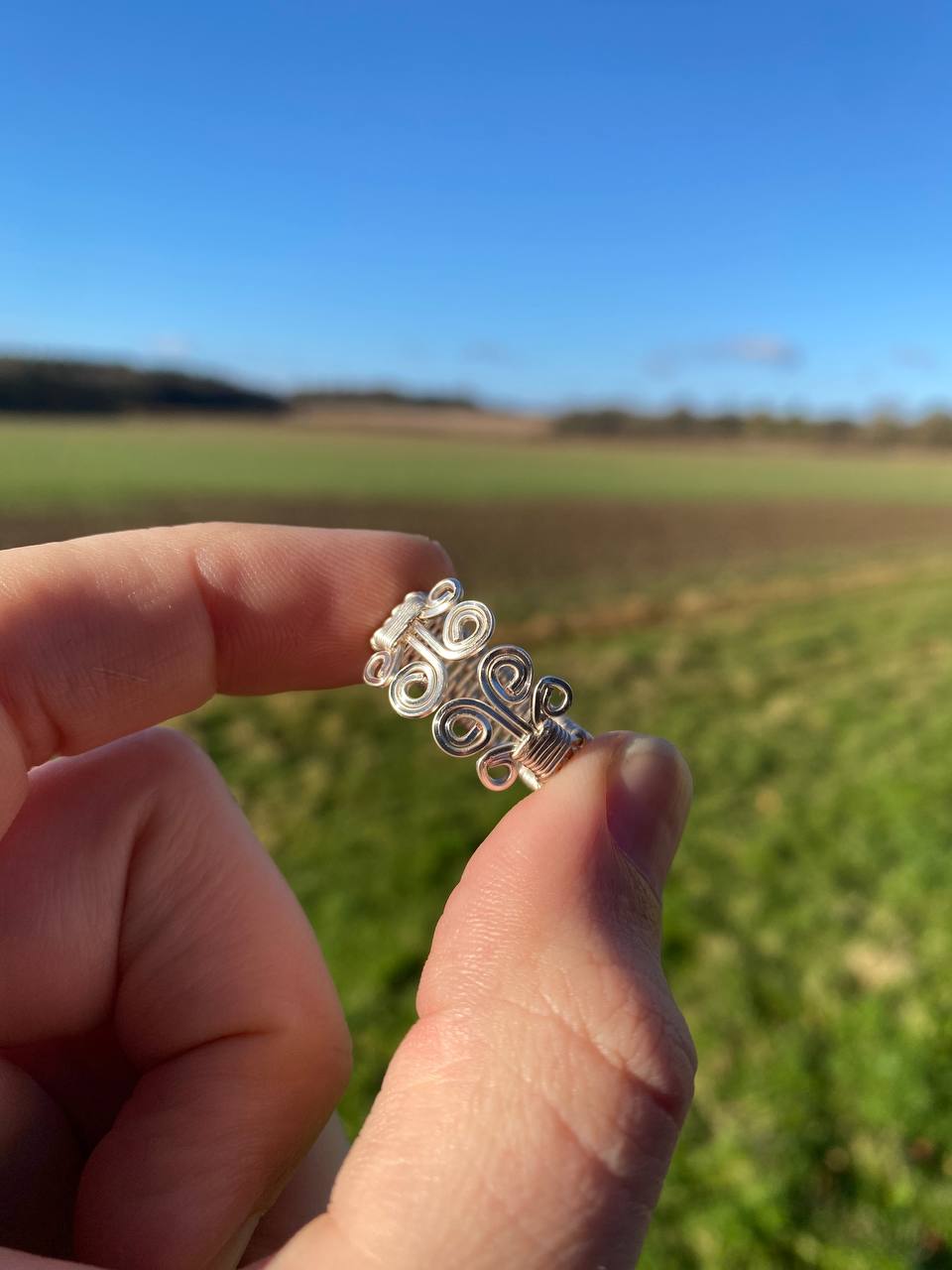 Silver Plated Copper Wrapped Woven Ring