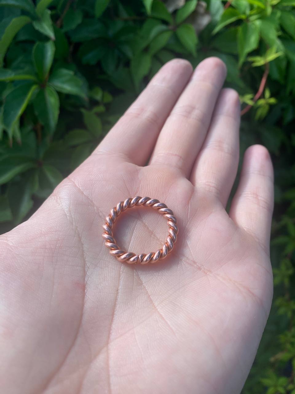 Twisted Copper Ring Size O (US 7) - Sacred Continent Cubit 68Hz