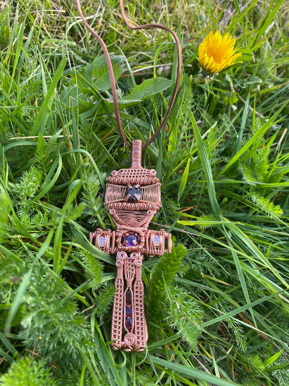 "Osiris" - Copper & Crystal Ankh Amulet