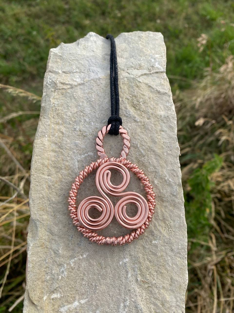 "Druidic Dreams" Double Twisted Tensor Triskelion Amulet