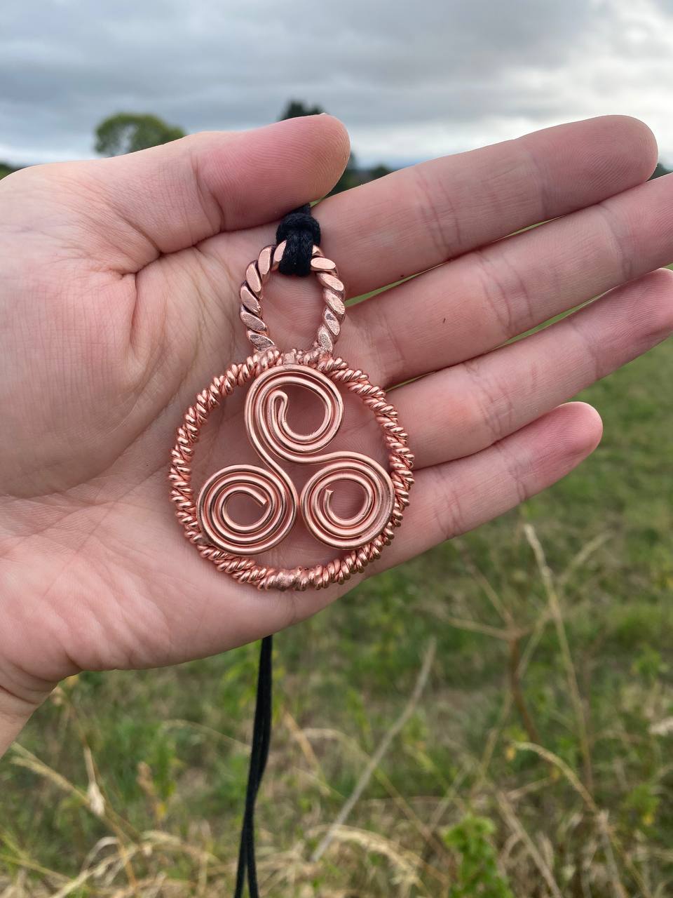 "Druidic Dreams" Double Twisted Tensor Triskelion Amulet