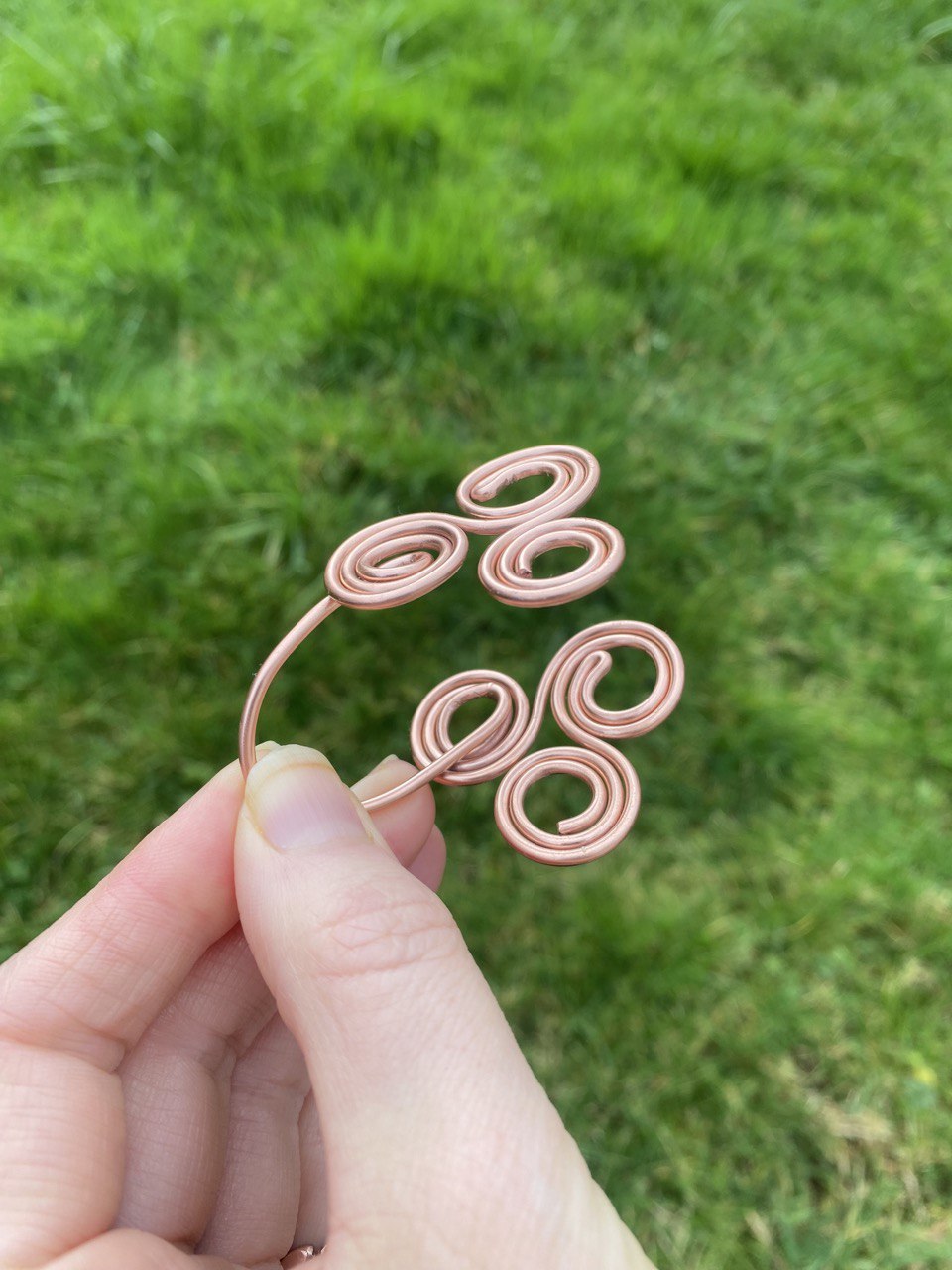 Pure Copper Triskelion Hand Spirals