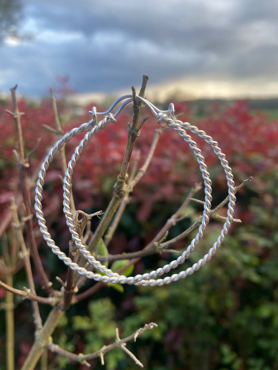 925 Sterling Silver Twisted Hoop Earrings