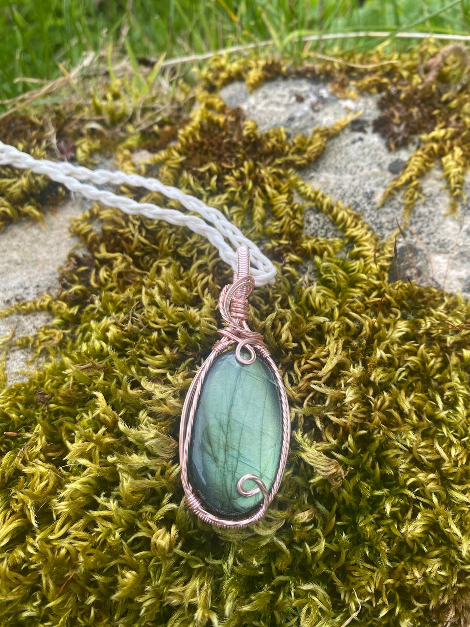 Labradorite Copper Wire Wrapped Pendant