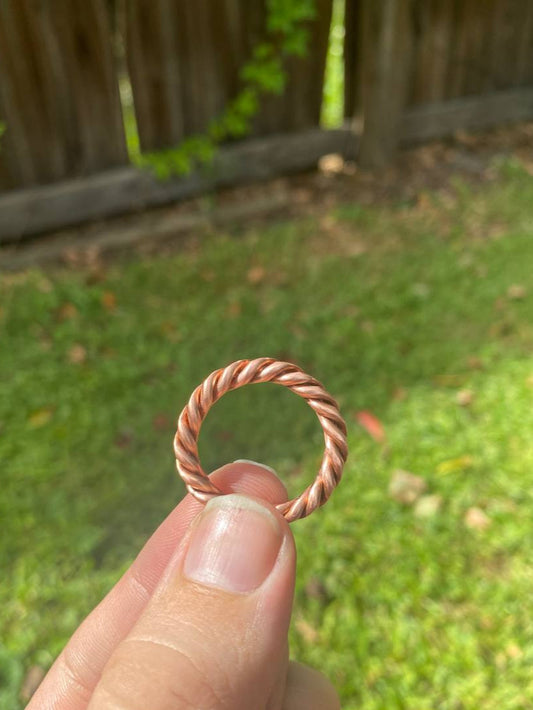 Triple Twisted Copper Ring