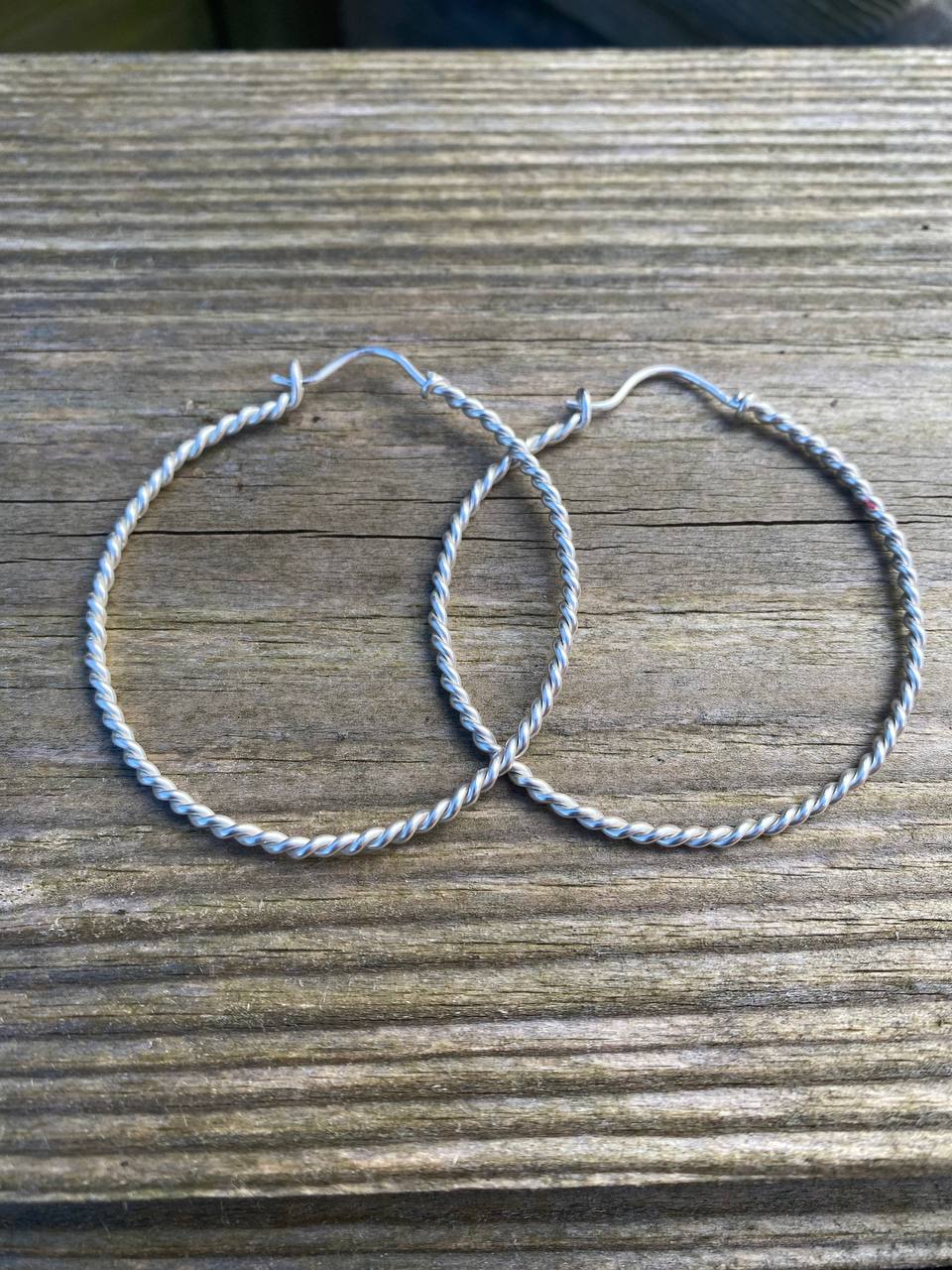 925 Sterling Silver Twisted Hoop Earrings