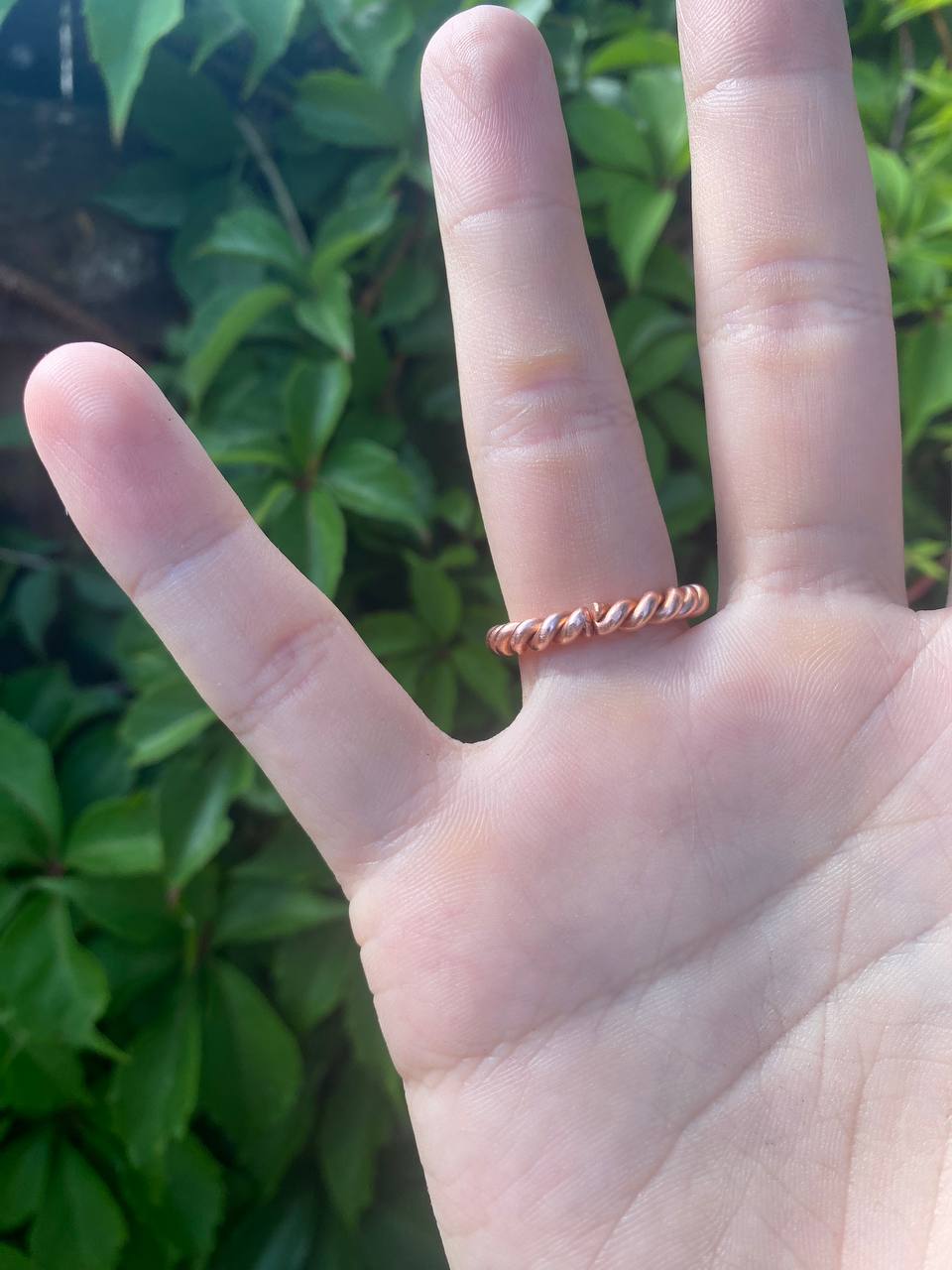 Twisted Copper Ring Size O (US 7) - Sacred Continent Cubit 68Hz