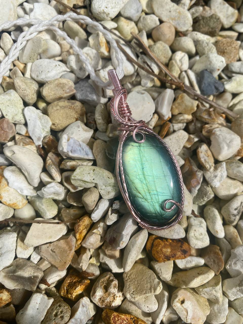 Labradorite Copper Wire Wrapped Pendant