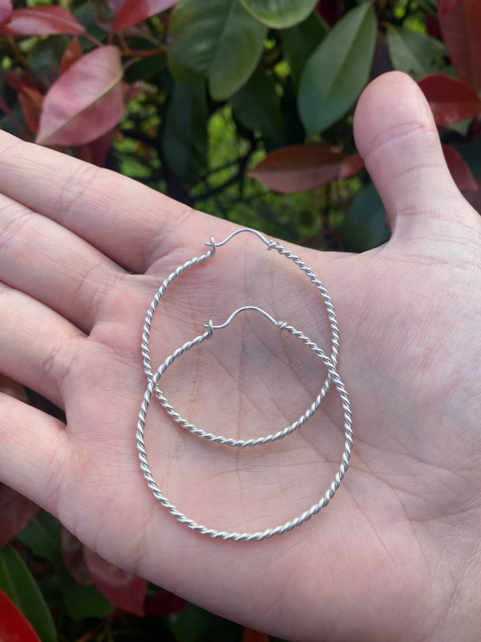 925 Sterling Silver Twisted Hoop Earrings