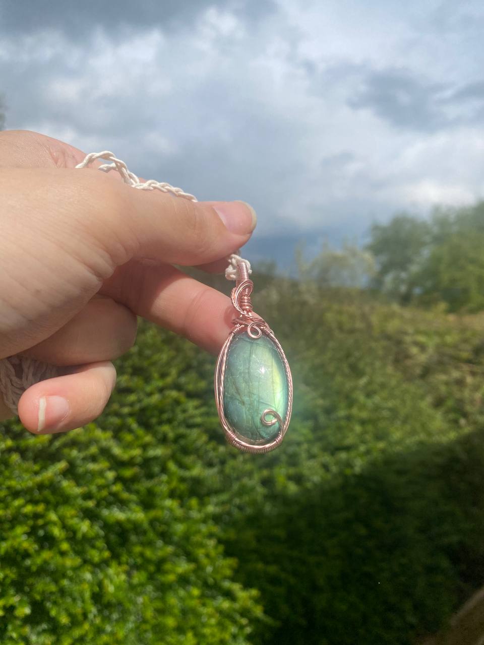 Labradorite Copper Wire Wrapped Pendant