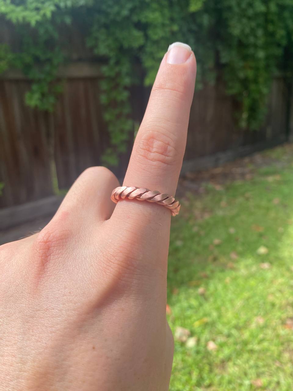 Triple Twisted Copper Ring