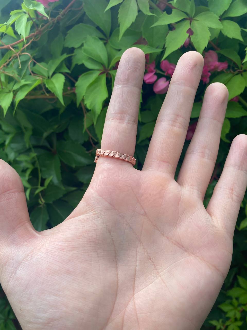 Overlapping Twisted Copper Ring (Open Ended)