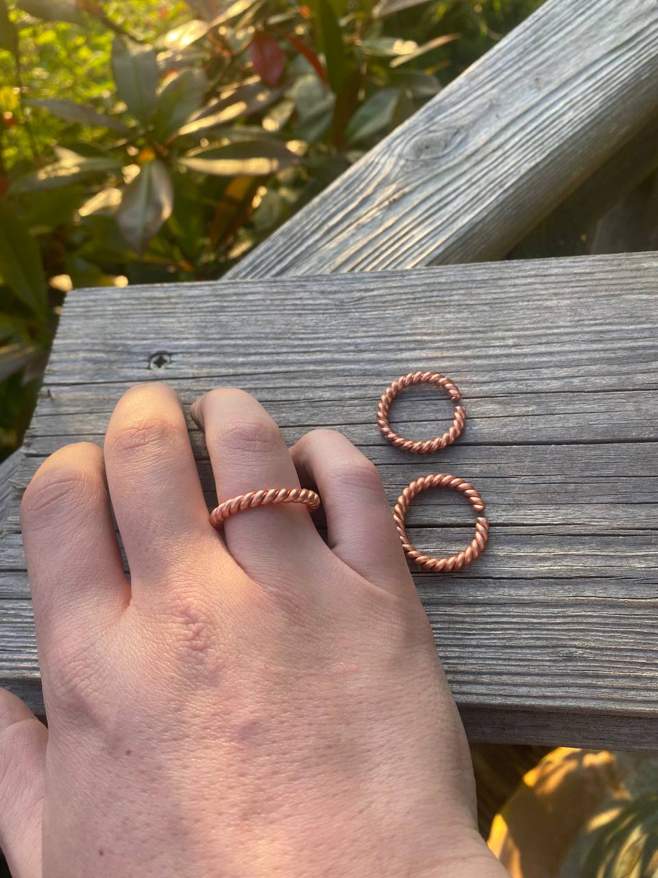 Twisted Copper Ring Size O (US 7) - Sacred Continent Cubit 68Hz