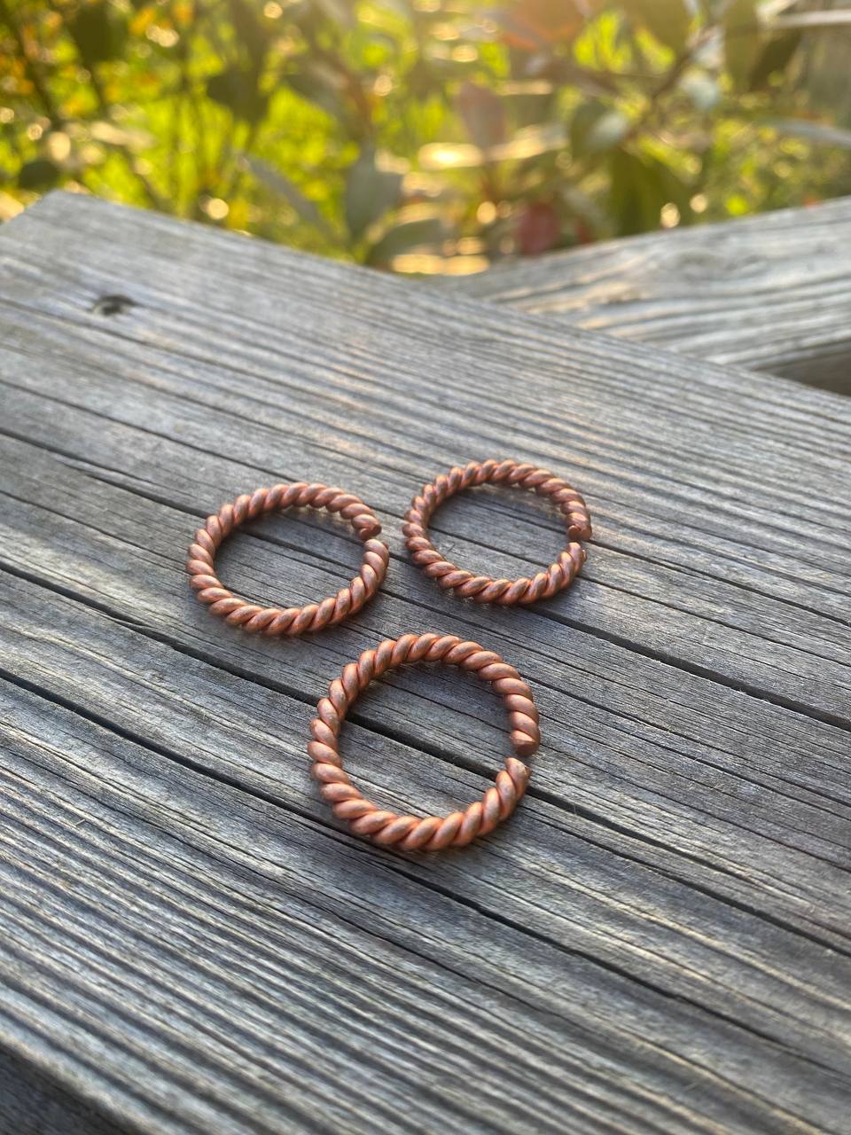 Twisted Copper Ring Size O (US 7) - Sacred Continent Cubit 68Hz